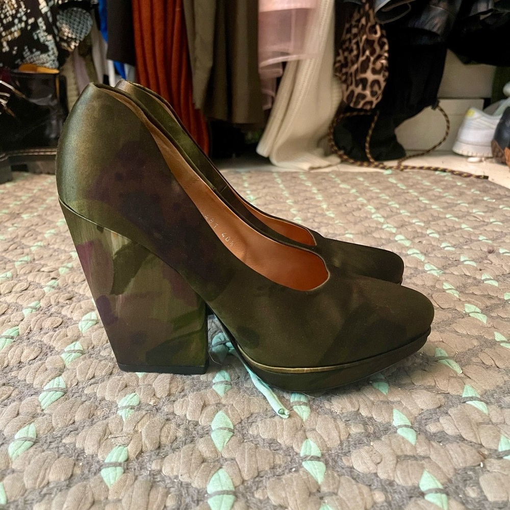 Dries Van Noten Green Wedge Heels size 40.5